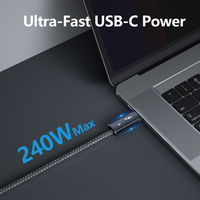 Cable USB C a USB C de 240W y 40Gbps, Compatible con Thunderbolt 4 y 3, Cable Trenzado de Carga Rápida, Video HD 5K 4K 60Hz para Laptop y Mac