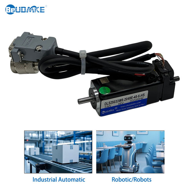 BeUDMKE Hollow Shaft Design 25mm Flangle Low Torque/Voltage 33w 2A 2500PPR Micro Motor 48v Dc Servo Motor