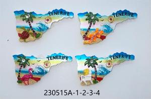 Imán de nevera personalizado de poliresina sostenible con diseño náutico de playa de <span class=keywords><strong>Mallorca</strong></span>: delfín, tabla de surf, tortuga, palmera, hogar - Product Image 3