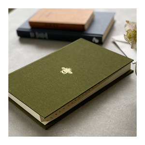 LABON, logotipo personalizado, lámina de oro, abeja, tela ecológica, cubierta de lino, cuaderno de libreta de direcciones láctea - Product Image 1