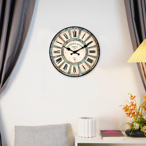 Horloge murale rustique vintage <span class=keywords><strong>Paris</strong></span> 1979 avec chiffres romains pour la décoration de la maison de campagne française, salon, chambre à coucher - Product Image 2