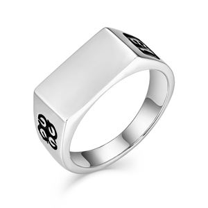 Nouvelle bague signet pour homme personnalisée 2023, argent sterling 925, sans nickel, chrome, haute qualité, tendance pour homme, plaqué rhodium - Product Image 1