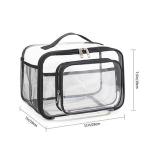 Sac à dos transparent en PVC imperméable de grande capacité, inspiré de la mode coréenne, avec logo personnalisé, pour les voyages et les activités de plein air (commande en gros) - Product Image 2