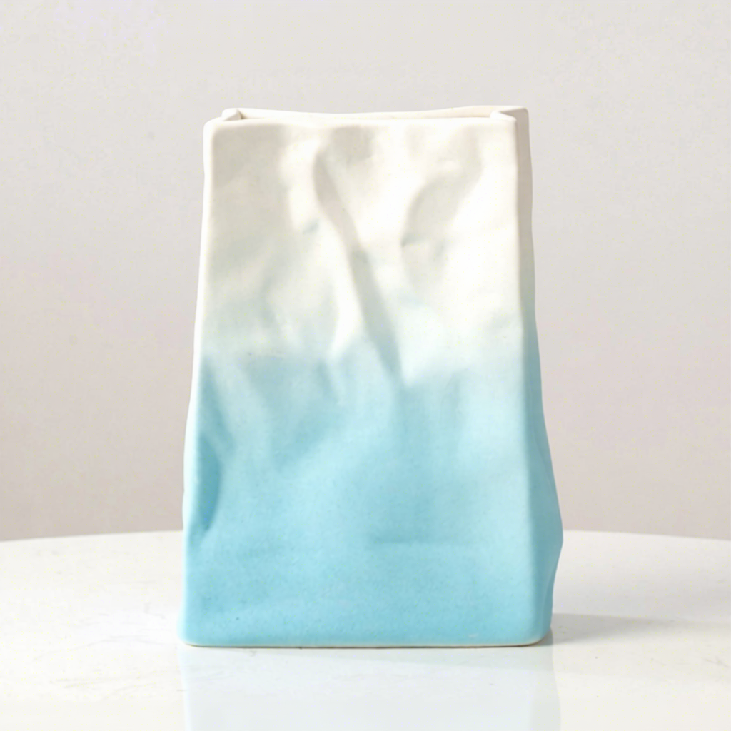 Sac en papier dégradé bleu-grand
