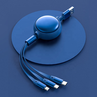 Kabel Usb 3 In 1 Yang Dapat Ditarik untuk Kabel Data Iphone untuk IOS/Tipe C/Android