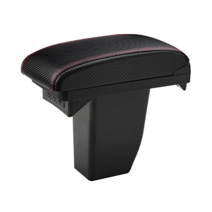 Accoudoir Central Pour Peugeot 107 (2005-2014) - Console De Rangement Avec Couvercle Coulissant - Cuir Noir - Plug And Play - Sans Perçage - 5