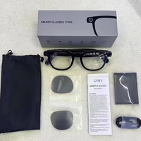 Lunettes de soleil intelligentes CY01AI 2025 avec caméra 8MP 4K, transfert Bluetooth, appels téléphoniques en temps réel, lecture de musique, réduction du bruit ENC