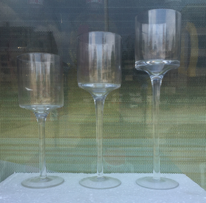 Vente <span class=keywords><strong>en</strong></span> gros Bougeoirs <span class=keywords><strong>en</strong></span> <span class=keywords><strong>verre</strong></span> transparent à longs pieds Ensemble de 3 tailles Bâton de bougie <span class=keywords><strong>en</strong></span> <span class=keywords><strong>verre</strong></span> à dessus cylindrique pour mariage, vacances, festival, fête - Product Image 2