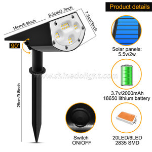 Nuovo <span class=keywords><strong>Portatile</strong></span> Outdoor Garden Solar 20 Faretti Da Parete A LED - Product Image 3