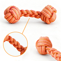 Juguete Interactivo para Perros con Forma de Mancuerna Clásica, Resistente a Mordidas, con 2 Pelotas, para Limpiar los Dientes y Jugar en Interiores