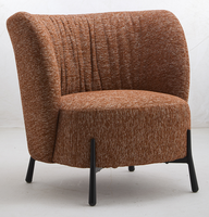 Fauteuil plissé vertical marron, fauteuil d'appoint haut de gamme rembourré, fauteuil de loisirs polyvalent pour la maison/l'hôtel/le café