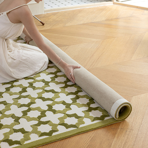 Tappeto marocchino con motivo geometrico in poliestere con Tufted a mano tappeto verde chiaro di ispirazione Vintage per soggiorno camera da letto - Product Image 6