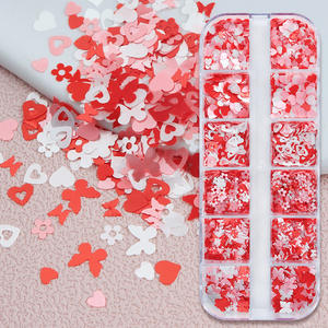 Día de San Valentín Nail Art Glitter Lentejuelas Holográfico Rosa Corazón Mariposa Flor Diseño Acrílico Decoración de uñas <span class=keywords><strong>Manicura</strong></span> - Product Image 2