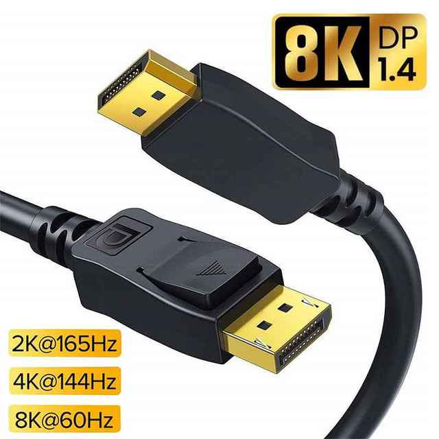 8K DP Cable 60Hz Gold Plated PVC Jacket Braid Shielded Male-Male 1M/2M/3M/Custom OEM Logo for PC Laptop Monitor HDTV TV Graphics