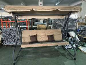 <span class=keywords><strong>Hamac</strong></span> de jardin moderne en acier à 3 places, cocoon, patio extérieur, imperméable, chaise suspendue de jardin avec auvent réglable - Product Image 3