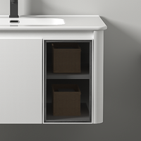 Kabinet meja rias kamar mandi kayu lapis Harga murah dengan meja rias kamar mandi baskom keramik dengan sensor tubuh kabinet cermin LED