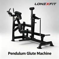 Machine à pédales pour fessiers 100 kg, à pédales pendulaires, pour extensions de hanche à genoux, avec positionnement réglable du pied, à charge par plaques, usage commercial en salle de sport