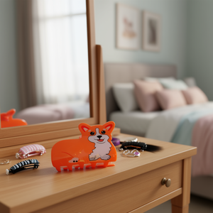 Pince à cheveux Angelina Corgi Puppy, 8,5 cm, orange, dessin animé, pour femmes et filles, usage quotidien - Product Image 2