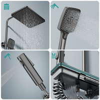 Douche murale en laiton piano léger numérique affichage numérique salle de bain douche robinet Piano douche mélangeur ensemble
