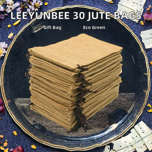 Sacs cadeaux réutilisables en jute et lin écologiques avec cordon de serrage pour bijoux, mariage, bricolage, emballage cadeau réutilisable, pochettes en jute - Product Image 2