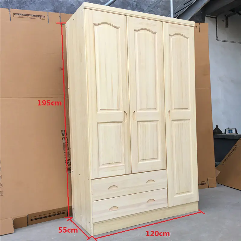 Odası mobilya Garderobe 2/3/4 kapı Armoire Clothespress İskandinav tarzı çam katı ahşap dolap