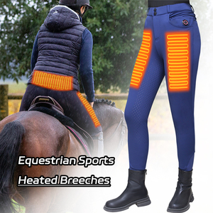 Pantaloni <span class=keywords><strong>da</strong></span> <span class=keywords><strong>Equitazione</strong></span> Riscaldati <span class=keywords><strong>da</strong></span> Donna Aderenti in Silicone Legging Termici per Sport Equestri - Product Image 2