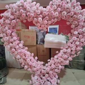 Arco <span class=keywords><strong>di</strong></span> Rose Rosa Simulate per Sfondo Matrimoniale, Decorazione per Proposte <span class=keywords><strong>di</strong></span> Matrimonio, Sfondo per Finestre per San Valentino - Product Image 5