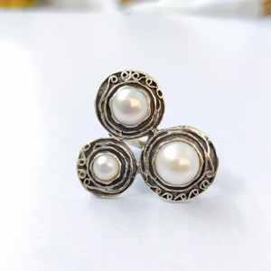 แหวนมุกเงินแท้ 925 แหวนพลอยทำมือ คอลเลคชั่นมุก แหวนเงินสวยงาม เครื่องประดับเงิน ราคาขายส่ง - Product Image 5