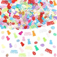 Frohe Ostern Konfetti Ostern Kaninchen Ei Huhn Form Glitter Metallic Folie Tisch streut Konfetti für Oster dekorationen