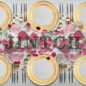 JINTCH wholesale glass dishes gold charger plates for wedding