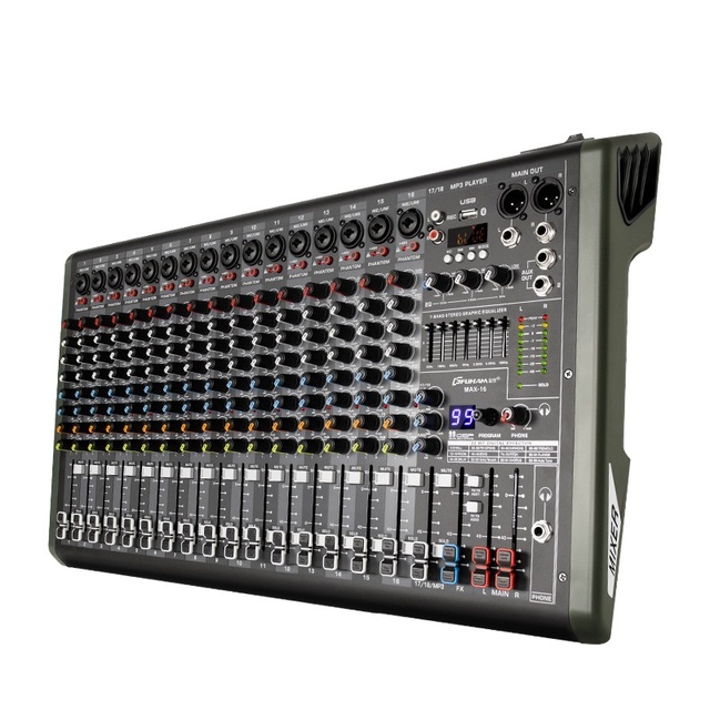 Professional 6/8/10/14/18-Channel Mixer 99 Effects USB Recording Reverb Equalizer XLR for Stage Performances Home Karaoke