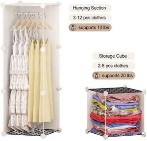 <span class=keywords><strong>Armario</strong></span> de Almacenamiento de Ropa para Niños, Moderno, de <span class=keywords><strong>Resina</strong></span> PP, Plástico Impermeable, Plegable, de Gran Capacidad - Product Image 5