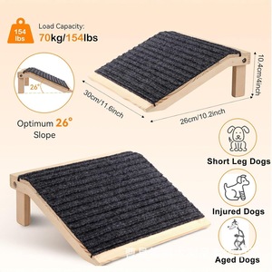 Rampe pour chien en bois, escalier antidérapant pour animaux de compagnie, pour chiens de taille moyenne, pliable et portable, forme rectangulaire - Product Image 5
