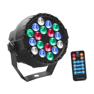 Mini par portátil de led dongguan, plana, 18w, pode palco, luzes por par, rgb, mistura, efeito de iluminação de palco