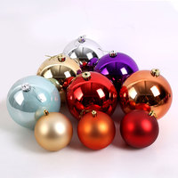 Boules de Noël en plastique de haute qualité, 10 cm et 15 cm, grandes, décorations d'arbre, couleur personnalisée, imperméables, vente en gros RTS