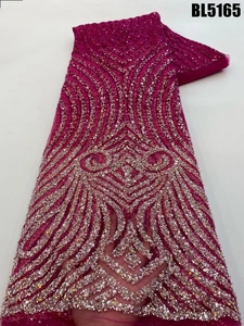 Supoo <span class=keywords><strong>Afrique</strong></span> Mode Noir Mixte Or Ombre Broderie Française Perlée Sequin Dentelle Tissu Perlé Dentelle Tissu De Luxe pour les Mariages - Product Image 2