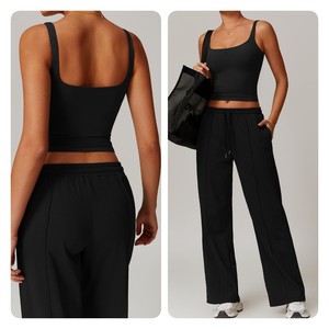 2025 nuovo gilet da ginnastica per Yoga da donna gilet sportivo da ginnastica ad asciugatura rapida da Yoga Set reggiseno da donna a maniche corte - Product Image 6