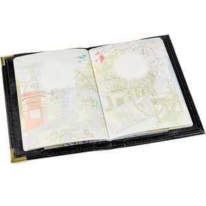 Classic Handmade RFID Blocking Passport Holder <b>UK</b> Passport Cover Multiple Slots for Cards Passports Thread Pattern Satin Lining - Product Image 1