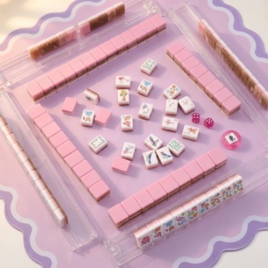 Marvelous Premium Acrylic Cloisonne Inspired Luxury Style Custom Logo <b>Mahjong</b> <b>Set</b> for Leisure and Social Gatherings - Product Image 6