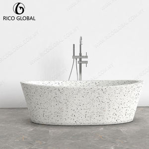 Bañera Independiente de Piedra Terrazo de Diseño de Lujo, Accesorio Premium para Baño - Product Image 1