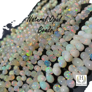 Natural Ethiopian Welo Gemstone Rondelle <b>Stone</b> <b>Beads</b> 8mm Opalescent with Iridescent Rainbow Hues Loose Strand for Jewelry Making - Product Image 1