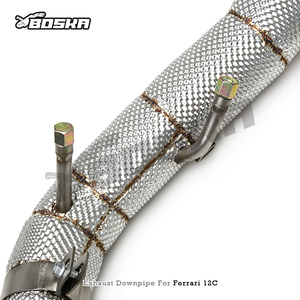 Tuyau d'échappement en acier inoxydable SMLK pour Ferrari 12Cilindri F140 HD <span class=keywords><strong>V12</strong></span> 6.5L 2024+ Tuyau d'échappement droit avec bouclier thermique - Product Image 5