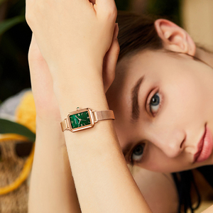 Reloj de Cuarzo para Mujer Mark Fairwhale, Esfera Verde Malaquita, Resistente al Agua 30m, Correa de Cuero, Correa Milanesa, Reloj de Pulsera Vintage para Dama - Product Image 6