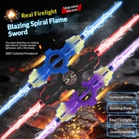 Sabre laser en plastique à double lame Firestorm Spark, rotatif et lumineux, jouet LED pour garçons de 14 ans, sabre à double tête cool