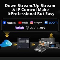 Mezclador de Video Metálico M4S HD SDI de 5 Canales, Transmisión en Vivo, Conmutación de Video a través de OBS Vmix, Compatible con Control de Múltiples Cámaras PTZ