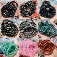 Bracelet en perles de 8 mm en gros, assortiment de pierres : Quartz Clair, Œil de Tigre Rose, Agate, Améthyste, Amazonite, Préhnite, Cristal Fraise
