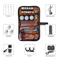 Sac à outils de golf, sac en cuir pour accessoires de golf avec fermeture à glissière, pratique à transporter, multifonction, grande capacité de rangement