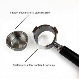 Wood Handle Coffee Filter Stainless Steel Tail Section Espresso 51mm 54mm 58mm Black Coffee Portafilter - Product Image 2