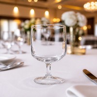 Verre à pied 290 ml, coupe large, tige courte, transparent, pour banquets, eau, jus, idéal pour les événements festifs