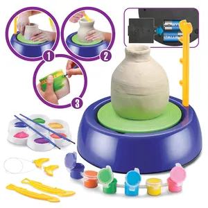 Kinder Mini Keramik Rad Spielzeug Keramik Machine Craft Activity Artist Studio mit luft trockenem Ton